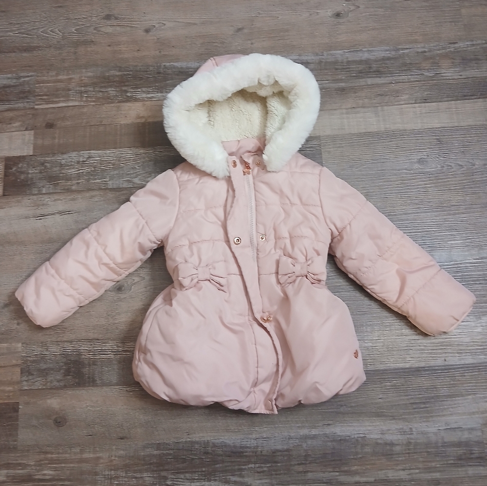BCBGirls Pink Puffer Jacket with White Trim‎